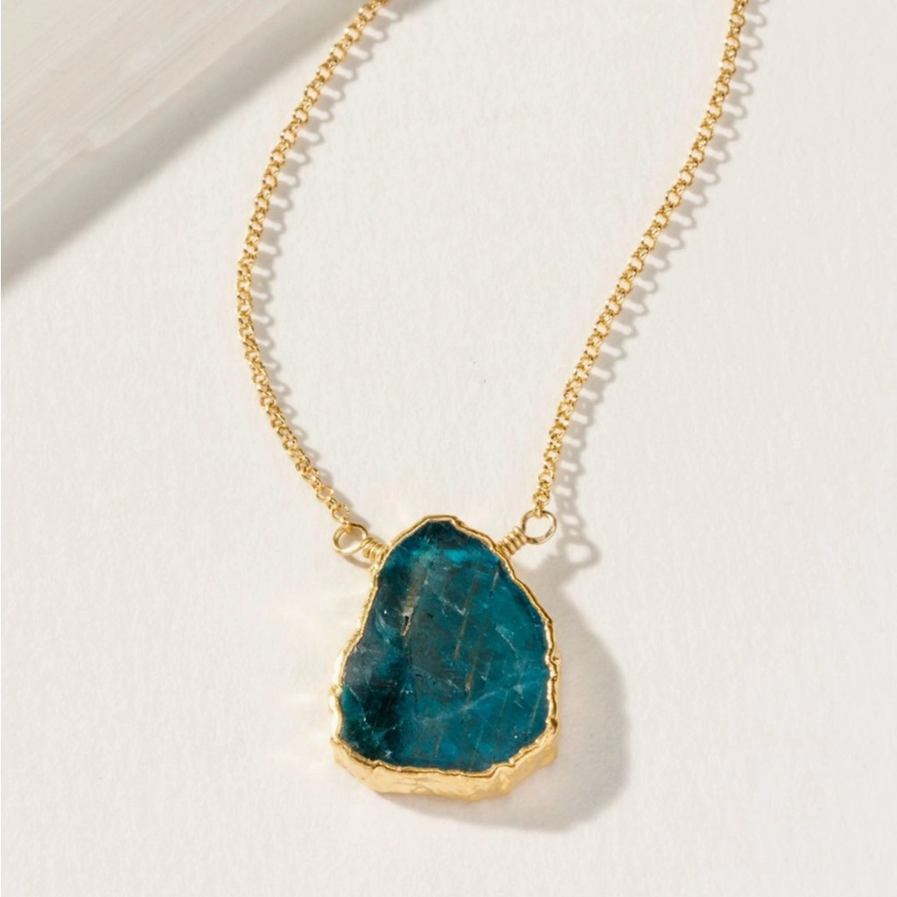 Gold Plated Genuine Apatite Necklace